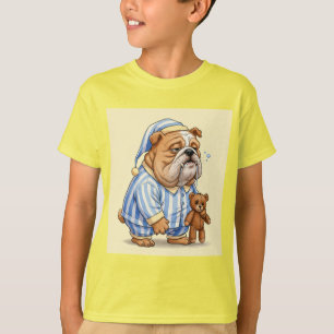 Camiseta Bulldog somnoliento con un amigo de Natasha Us