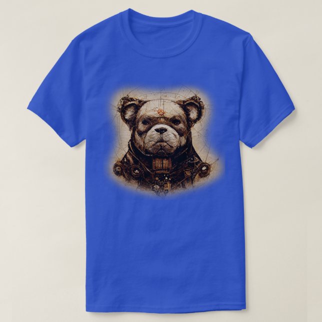 Camiseta Bulldog Surreal Steampunk Artwork Dog Lover 1 (Diseño del anverso)