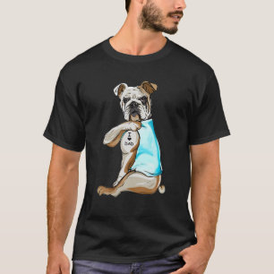 Camiseta Bulldog Tatuajes que amo a papá Perro Lover regal