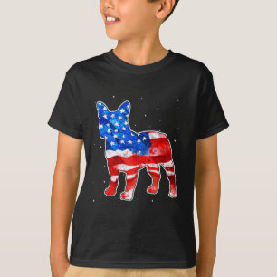Camiseta Bulldog Tie Dye Bandera Americana Patriótica 4 De
