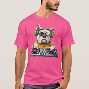 Camiseta Bulldog Turn Table Djing Music 207