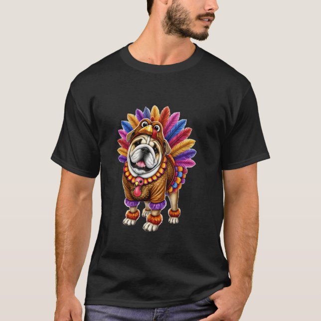 Camiseta Bulldog Turquía Divertido Mascota de Perros Animal (Anverso)