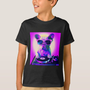 Camiseta Bulldog Vaporwave Dj Perro Mujeres Estéticas Chica