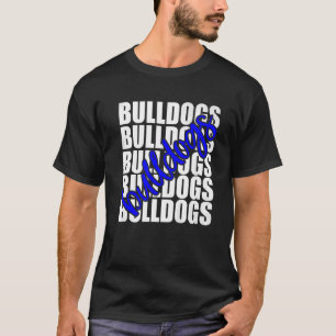 Camiseta Bulldoges Blue School Deportes Equipo de fans Espí