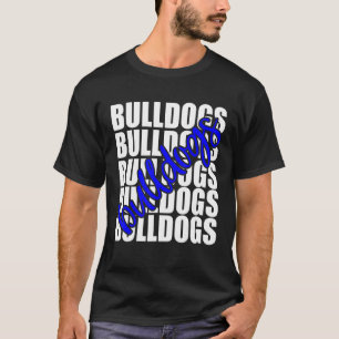 Camiseta Bulldoges Blue School Deportes Equipo de fans Espí