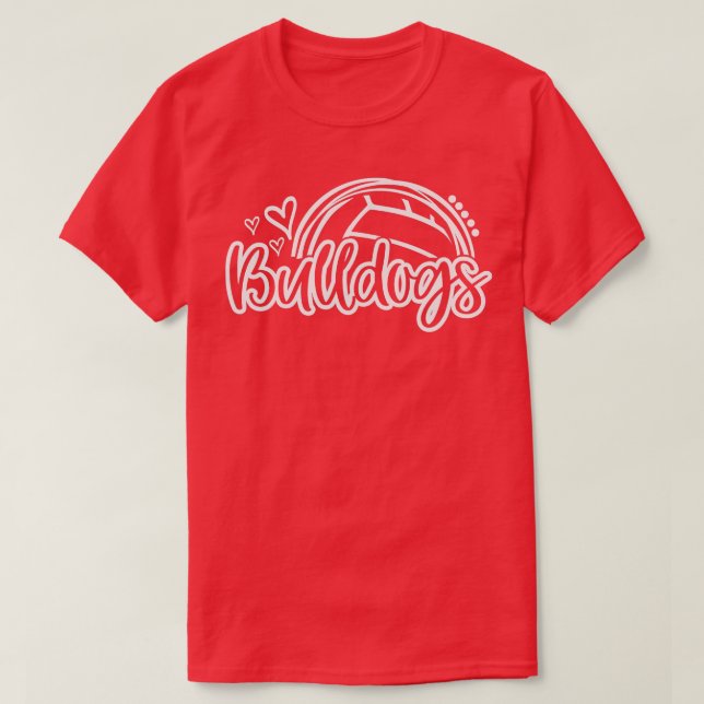 Camiseta Bulldoges de voleibol Escuela Deportes Ventilador  (Diseño del anverso)