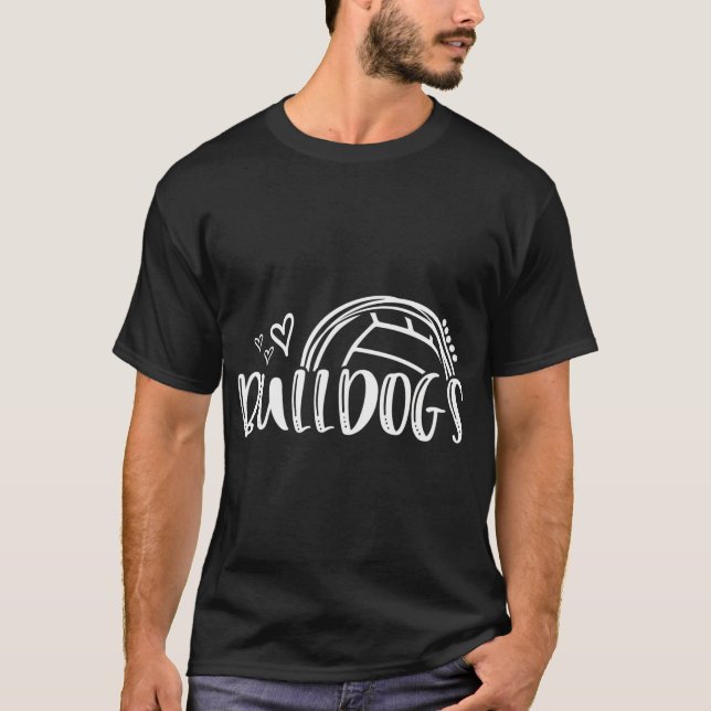 Camiseta Bulldoges de voleibol Escuela Deportivo Equipo de  (Anverso)