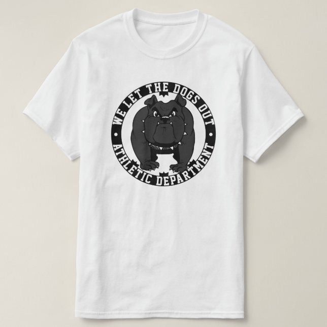 Camiseta Bulldoges deportivos dejamos a los perros salir de (Diseño del anverso)