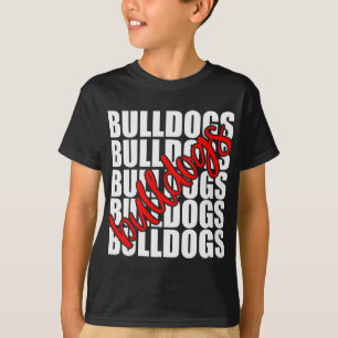 Camiseta Bulldoges Escuela Roja Deportista Equipo Espiritua
