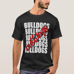 Camiseta Bulldoges Escuela Roja Deportista Equipo Espiritua