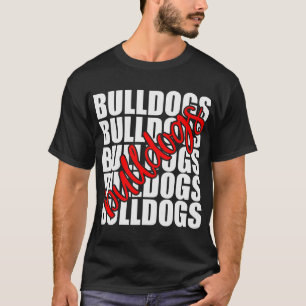 Camiseta Bulldoges Escuela Roja Deportista Equipo Espiritua