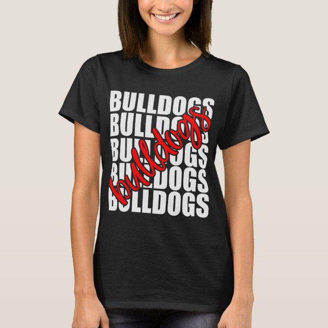Camiseta Bulldoges Escuela Roja Deportista Equipo Espiritua (Anverso)