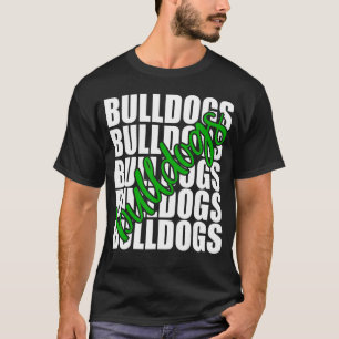 Camiseta Bulldoges Green School Deportes Equipo de fans