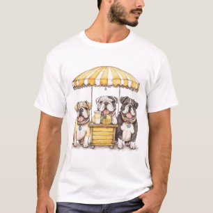 Camiseta Bulldoges ingleses con soporte de lamonada