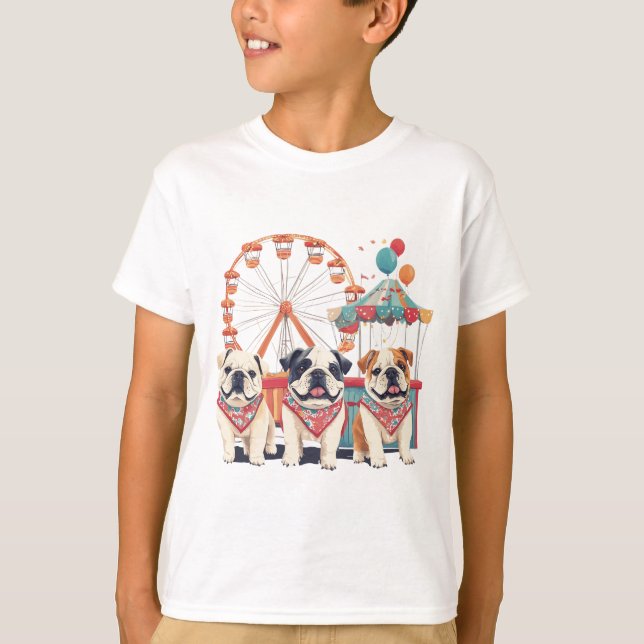 Camiseta Bulldoges Ingleses En Un Carnaval (Anverso)