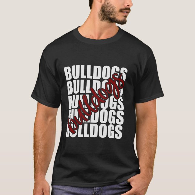Camiseta Bulldoges Maroon School Deportes Equipo Espiritual (Anverso)