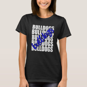Camiseta Bulldogs Azul Escuela Deportes Fan Espíritu de Equ
