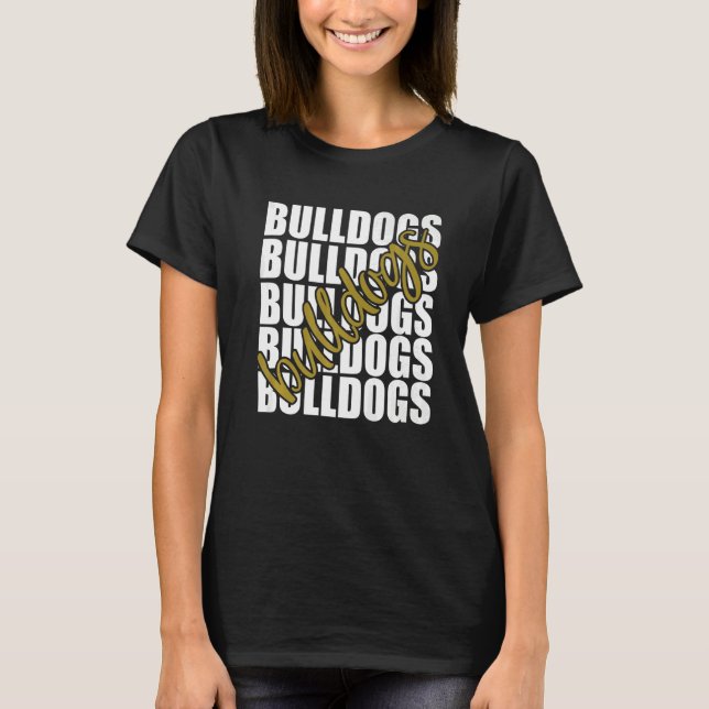 Camiseta Bulldogs Gold School Sports Fan Team Spirit   (Anverso)