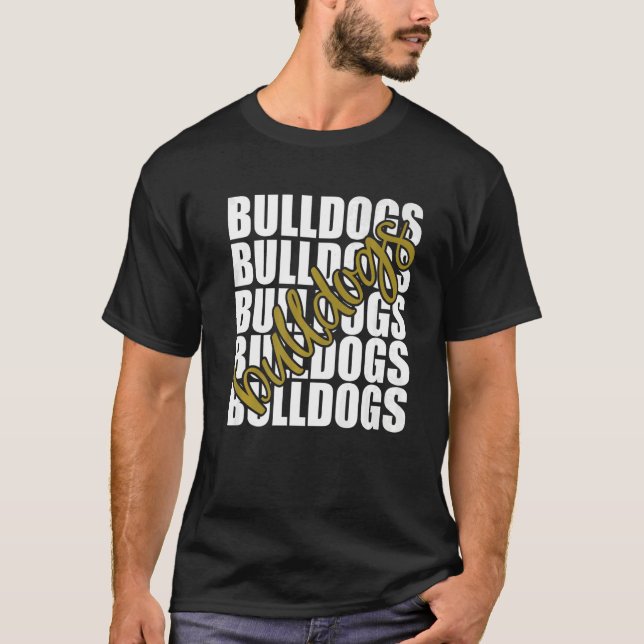 Camiseta Bulldogs Gold School Sports Fan Team Spirit   (Anverso)