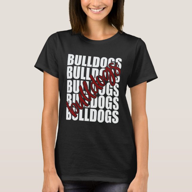 Camiseta Bulldogs Maroon School Sports Fan Team Spirit (Anverso)