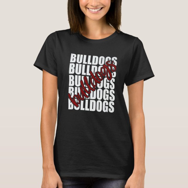 Camiseta Bulldogs Maroon School Sports Fan Team Spirit   (Anverso)