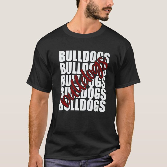 Camiseta Bulldogs Maroon School Sports Fan Team Spirit   (Anverso)