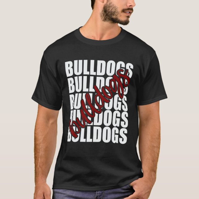 Camiseta Bulldogs Maroon School Sports Fan Team Spirit (Anverso)