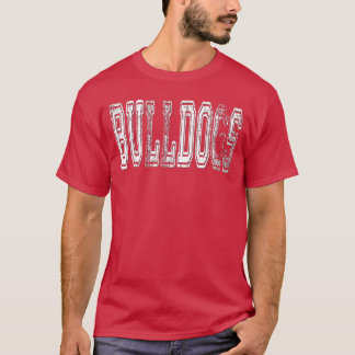 Camiseta Bulldogs Mascot Distressed Vintage School Sports N