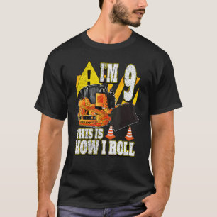 Camiseta Bulldozer de cumpleaños de 9 años
