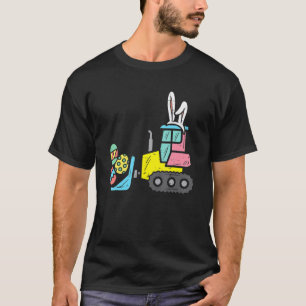 Camiseta Bulldozer de Pascua Bunny Huevos Camión Cute Niños
