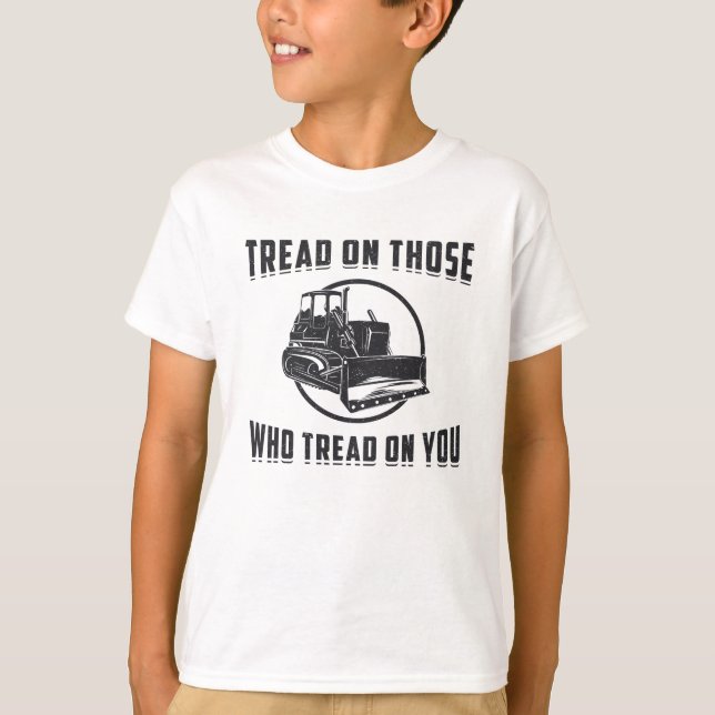 Camiseta Bulldozer Tread De Trabajadores De Construcción En (Anverso)
