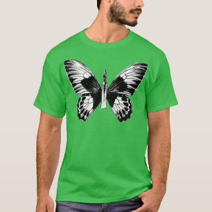 Camiseta Bullet Con Alas De Mariposa Negro Y Blanco