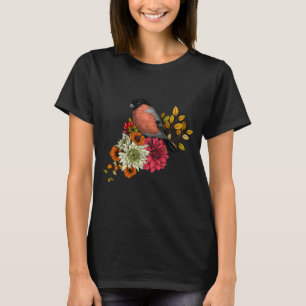 Camiseta Bullfinch sobre el ramo de otoño