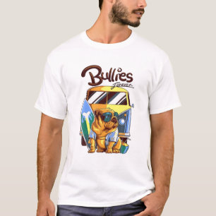 Camiseta Bullies Summer Vacation Beach Dog Lover Surfer Hol