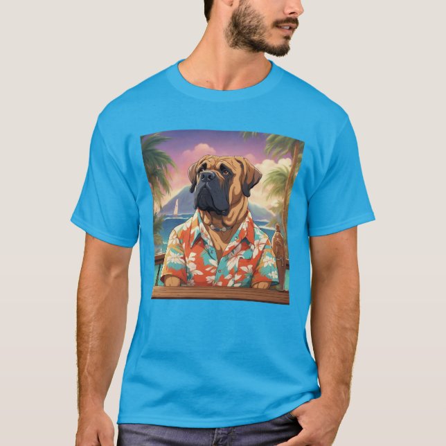 Camiseta Bullmastiff Camisas Tee de Hawái (Anverso)