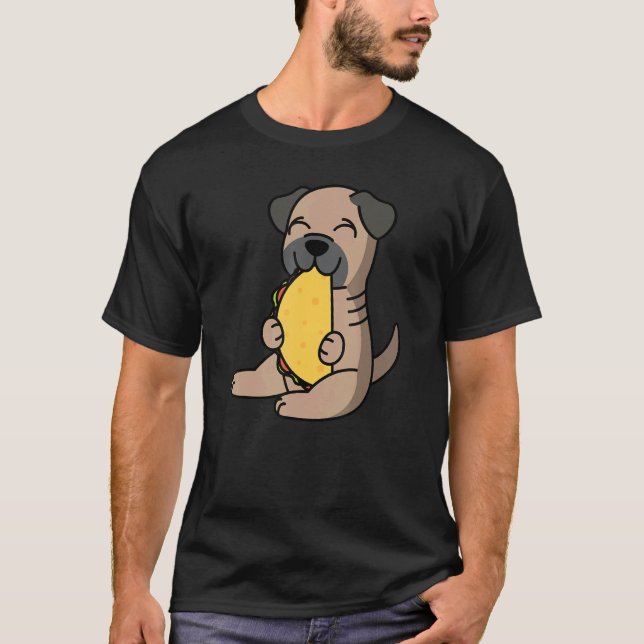 Camiseta Bullmastiff comiendo un perro taco (Anverso)