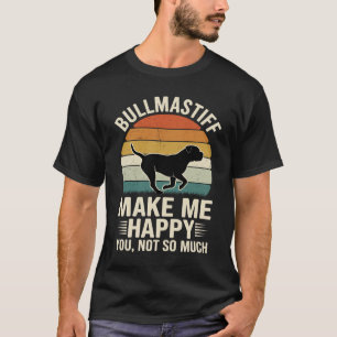 Camiseta Bullmastiff Perro Atardecer Retro Divertido