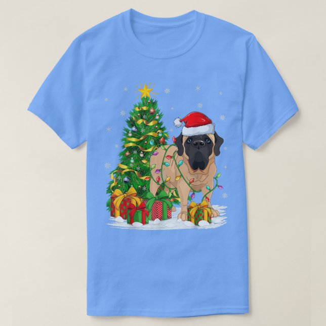 Camiseta Bullmastiff Perro Lover Xmas Tree Santa Bullmastif (Diseño del anverso)
