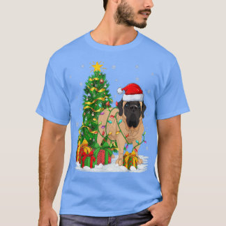 Camiseta Bullmastiff Perro Lover Xmas Tree Santa Bullmastif