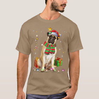 Camiseta Bullmastiff Santa Funny Árbol de Navidad enciende