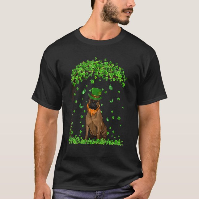 Camiseta Bullmastiff St Patricks Day Lover Irish Shamrock D (Anverso)