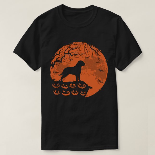Camiseta Bullmastiff Y Moon Halloween Perro Lover Regalo (Diseño del anverso)