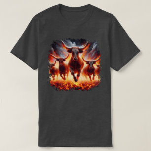 Camiseta Bulls cargados a través de un paisaje feroz
