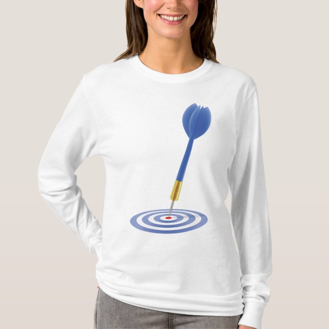 Camiseta Bullseye Hit Blue Dart on Target (Anverso)