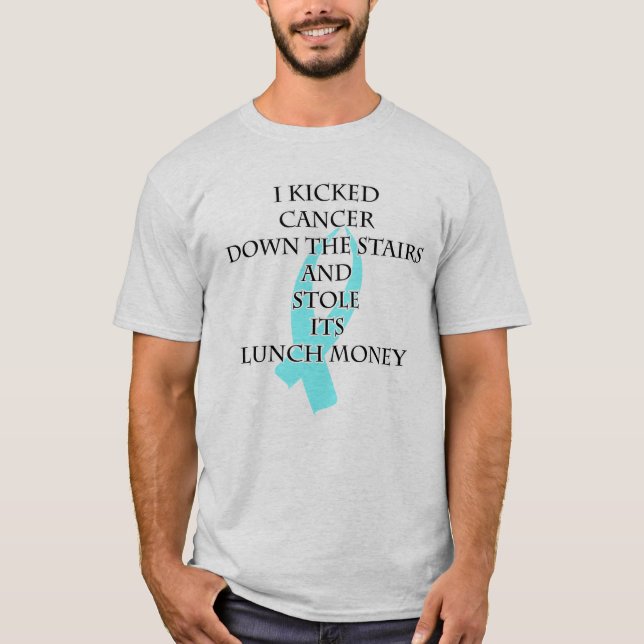 Camiseta Bully de cáncer (cinta azul clara) (Anverso)