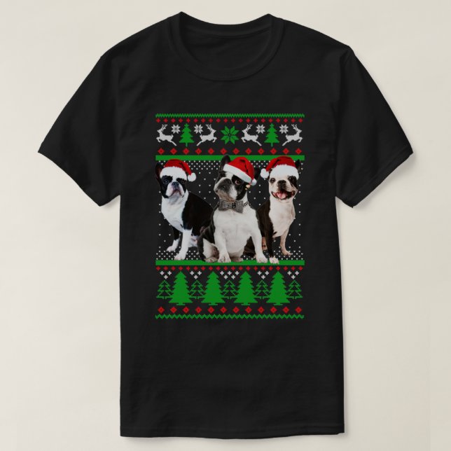 Camiseta Bully Dog Navidades Santa Hat (Diseño del anverso)