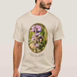Camiseta Bumble Bee En Flor Púrpura Personalizado