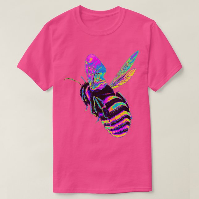 Camiseta Bumble Bee rosa y azul (Diseño del anverso)