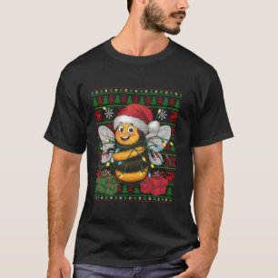 Camiseta Bumble Bee Xmas Encendido Santa Hat Bumble Bee C