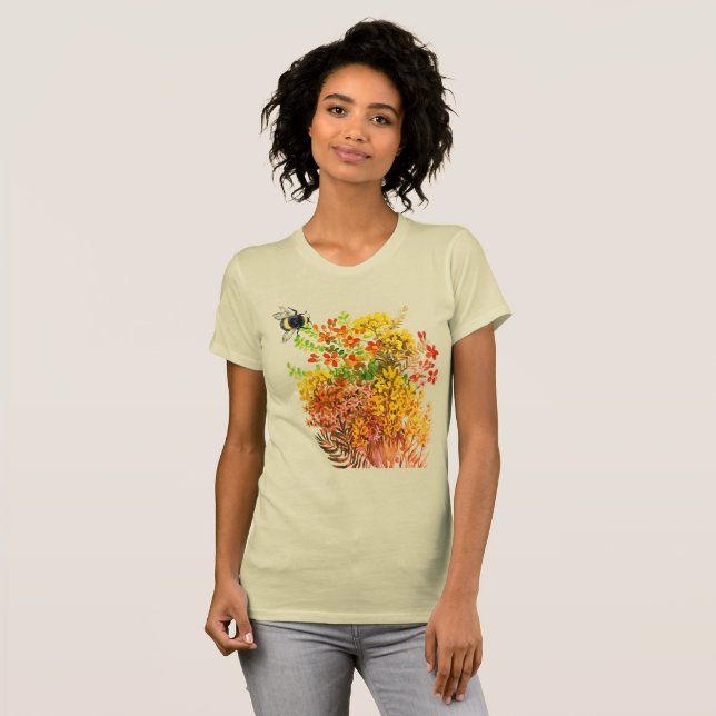 Camiseta BUMBLEBEE y flores (Anverso completo)